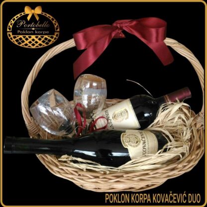 Poklon sa vinom korpa Kovačević duo