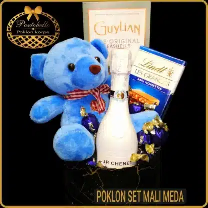 poklon set sa šampanjcem i plišanim medom
