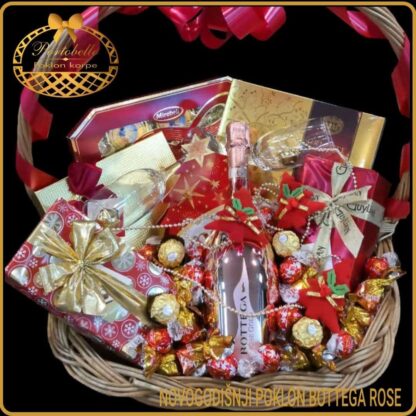 Luksuzan poklon za Novu godinu korpa Bottega rose