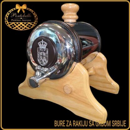 Luksuzni poklon Bure za rakiju sa grbom Srbije