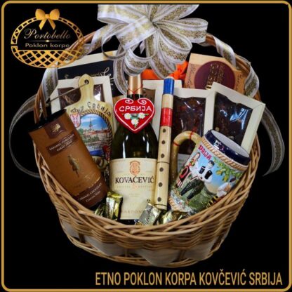 Poklon iz Srbije etno poklon korpa Kovačević Srbija