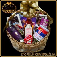 Etno poklon iz Srbije Etno poklon korpa Srpska Šljiva