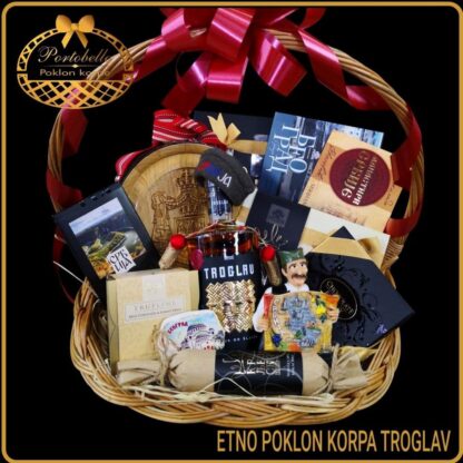 Etno poklon iz Srbije poklon korpa Troglav