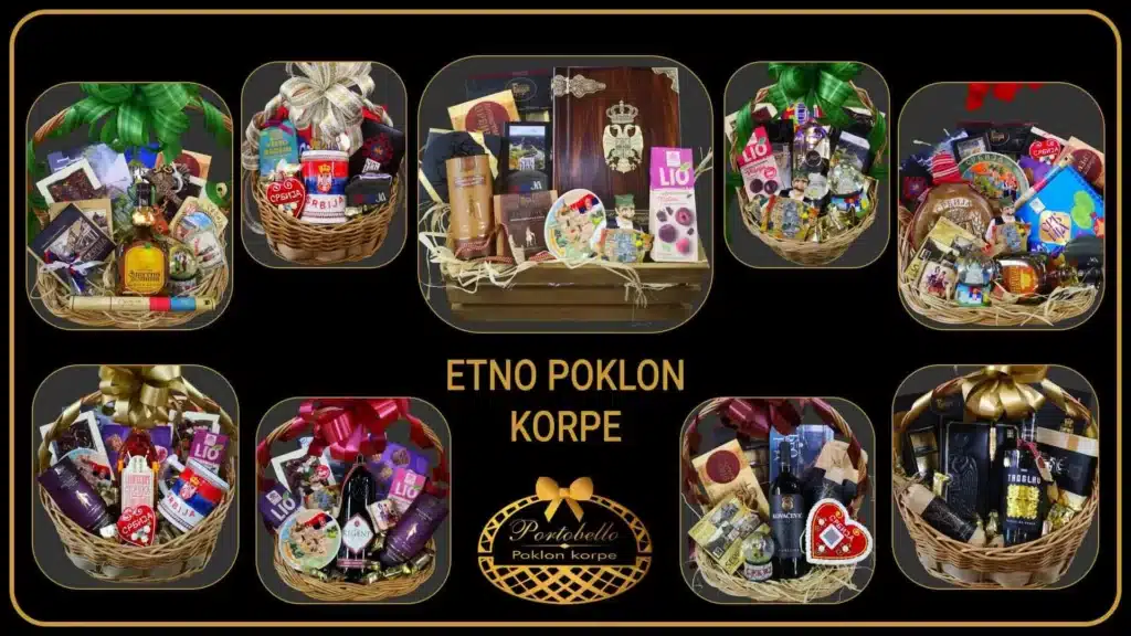 Etno poklon korpe iz Srbije prodavnica poklona Poklon korpe Portobello