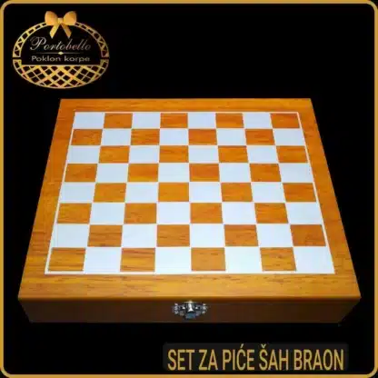 Poklon set za piće šah braon