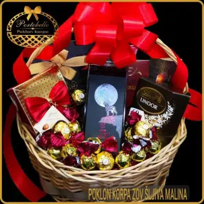 Poklon sa rakijom korpa Zov Šljiva Malina