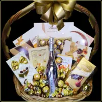 poklon korpa lindt bottega sa sampanjcem i cokoladama