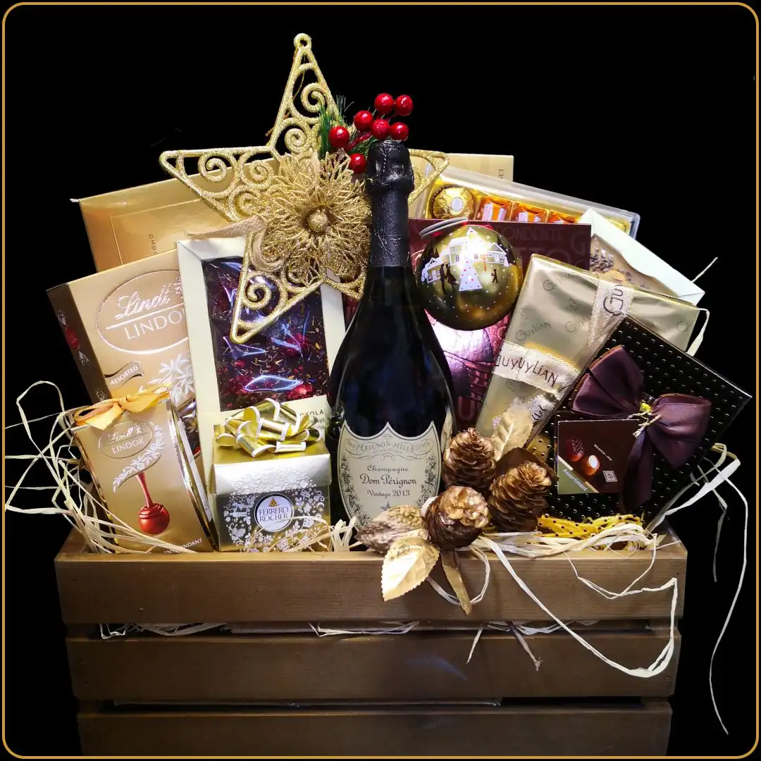 poklon gajbica dom perignon sa luksuznim cokoladama