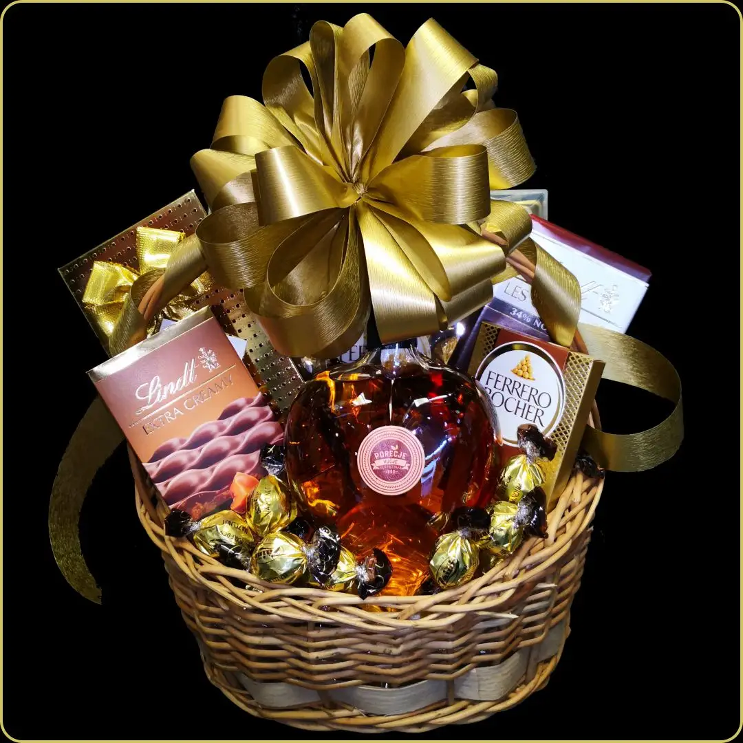 poklon korpa trivunovo srce sa rakijom i cokoladama