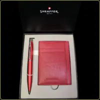 zenski poklon set sheaffer crveni novcanik i olovka