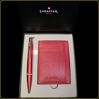 zenski poklon set sheaffer crveni novcanik i olovka