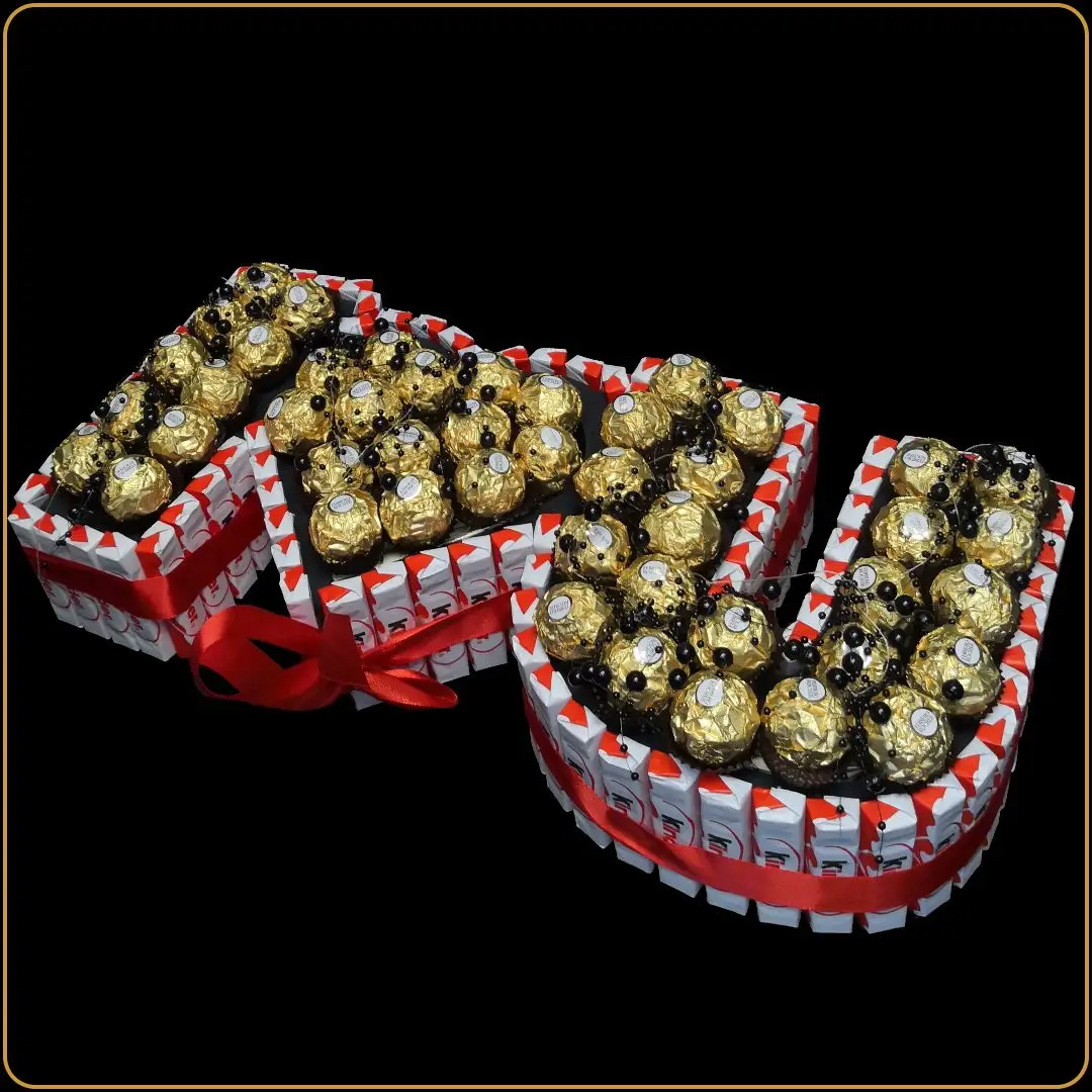 ferrero i kinder poklon u obliku natpisa i love you