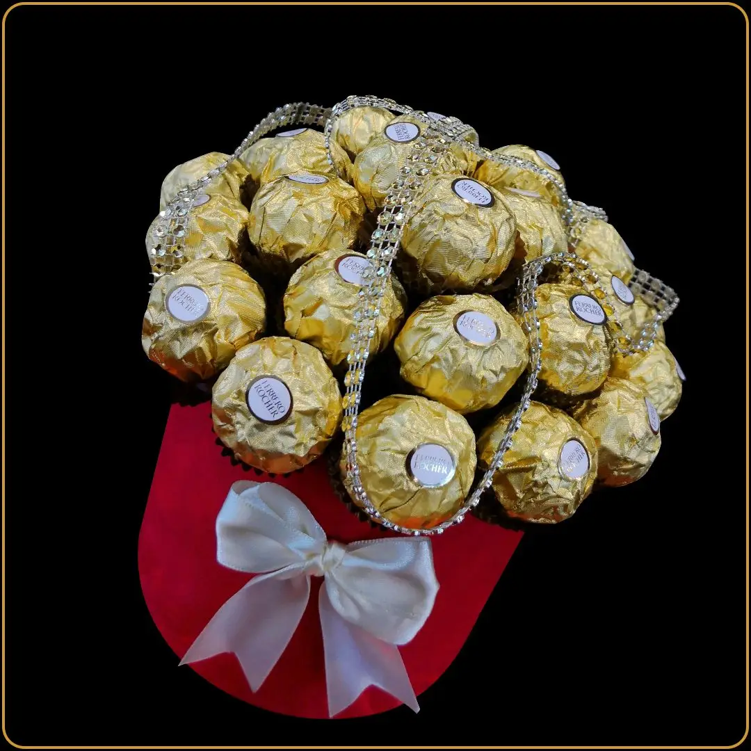 poklon ferrero buket sa cokoladnim kuglicama za devojku