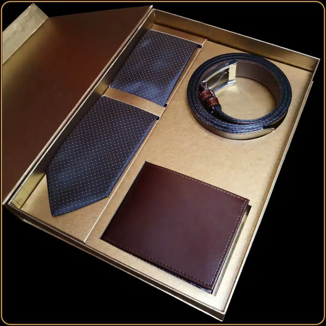 elegantan poklon set kravata kais novcanik braon za muskarca