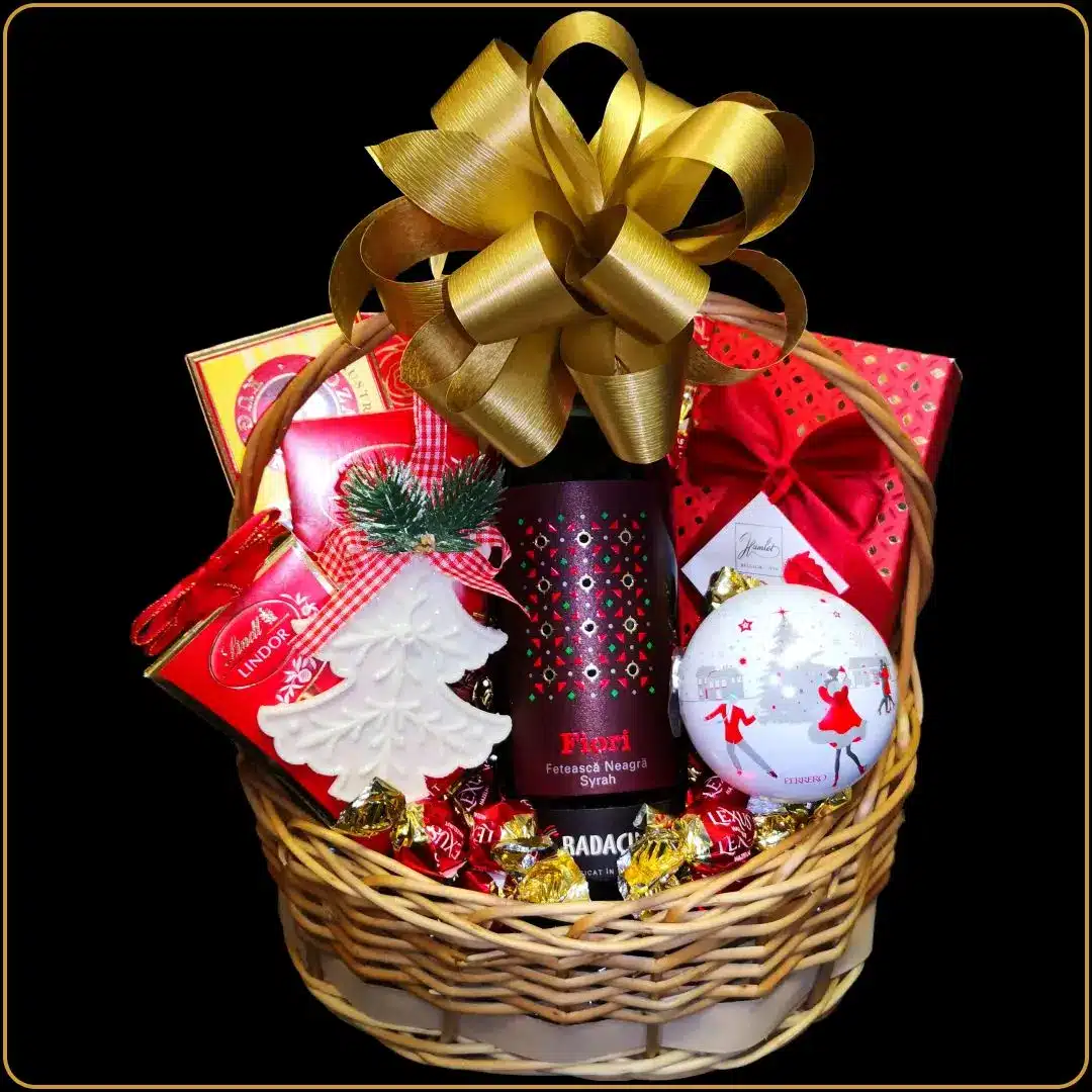novogodisnji poklon fiori sa vinom i cokoladama