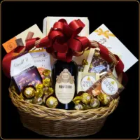 poklon korpa dolce primitivo sa vinom i čokoladama za muškarca