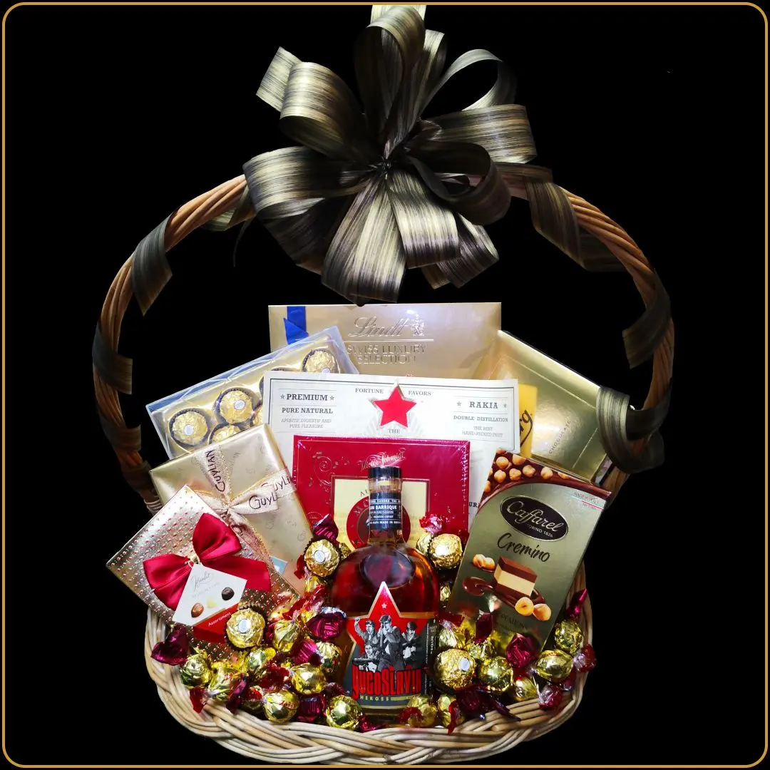 poklon korpa jugoslavija sa rakijom i cokoladama