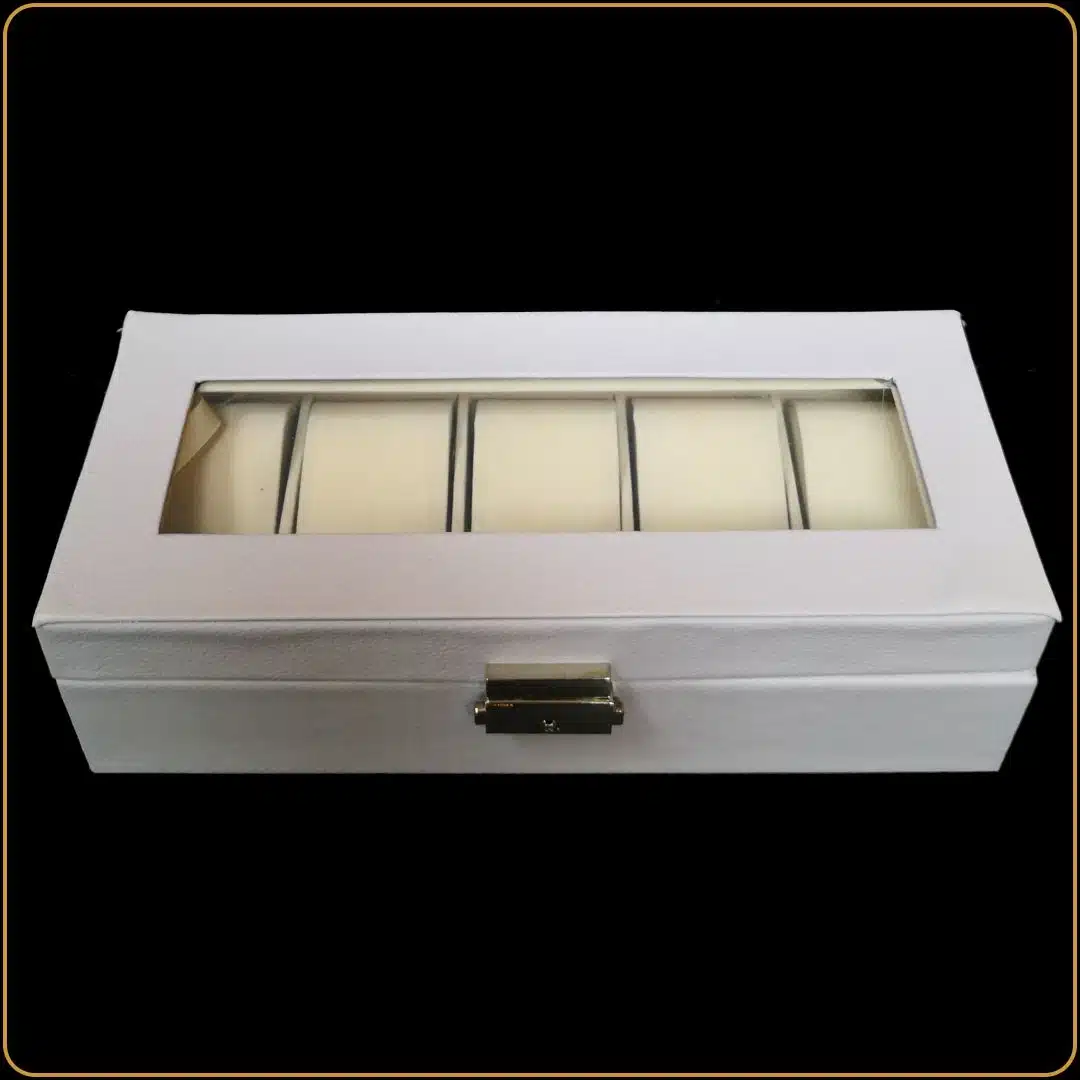 kutija za satove poklon sa pet pregrada bela