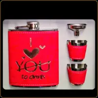 set za pice love crvena pljoska i casice