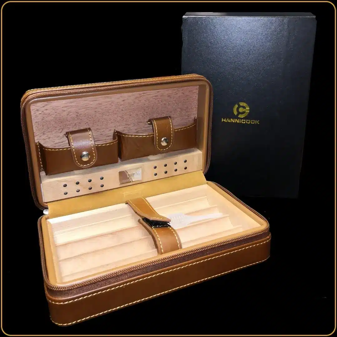 kožni hjumidor braon poklon za muškarca ljubitelja cigara