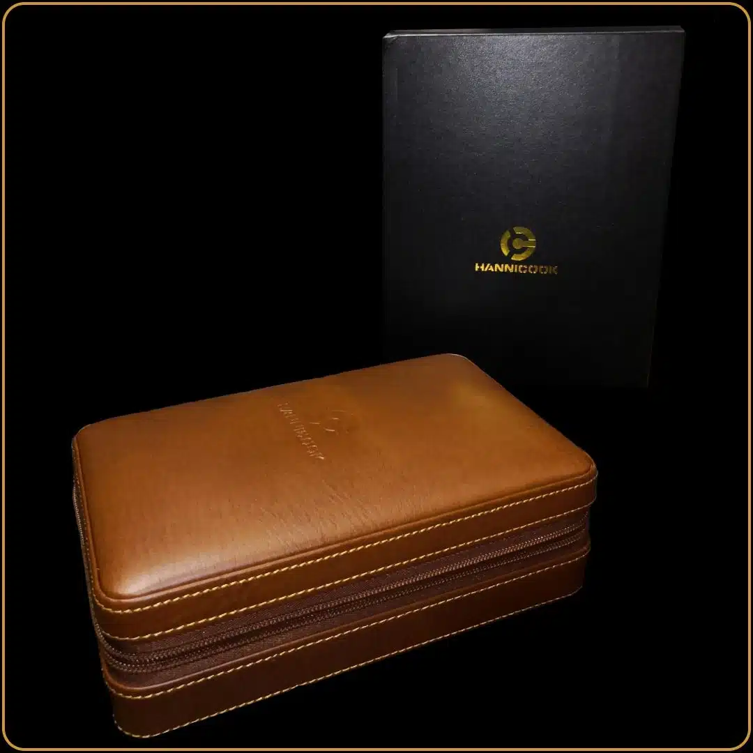 zatvoren kožni hjumidor braon poklon za muškarca