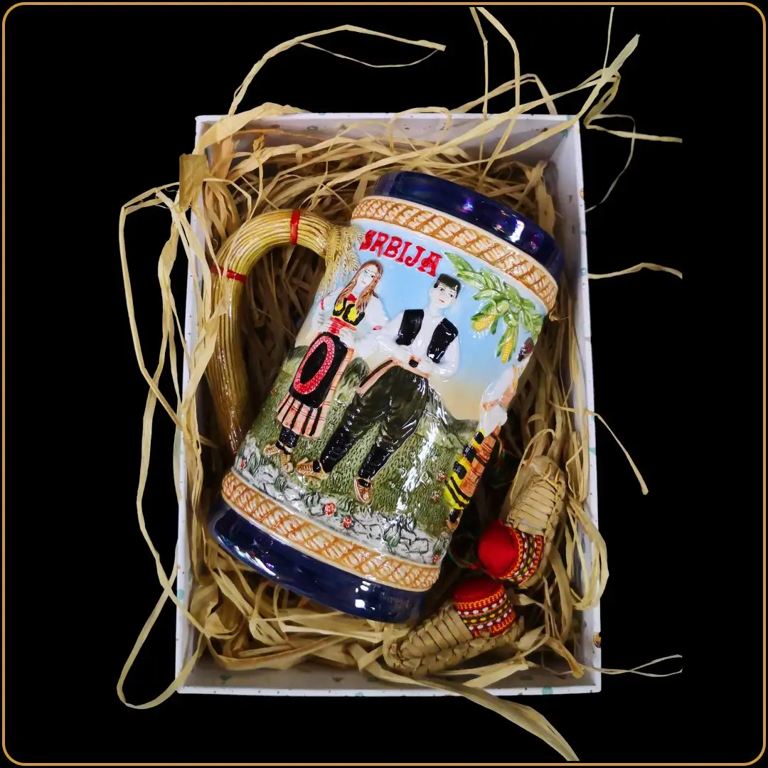 set šolja srbija etno poslovni poklon
