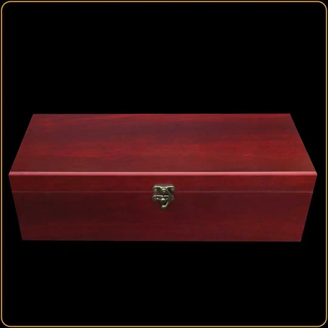 drvena poklon kutija za vino 5 delova u boji mahagonija