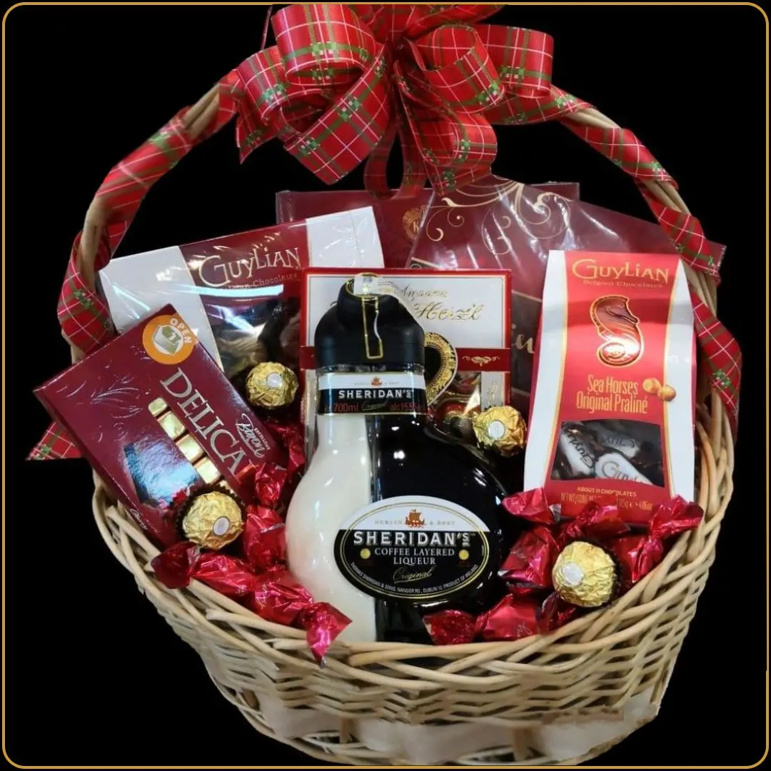 poklon korpa sa sheridans likerom i čokoladama