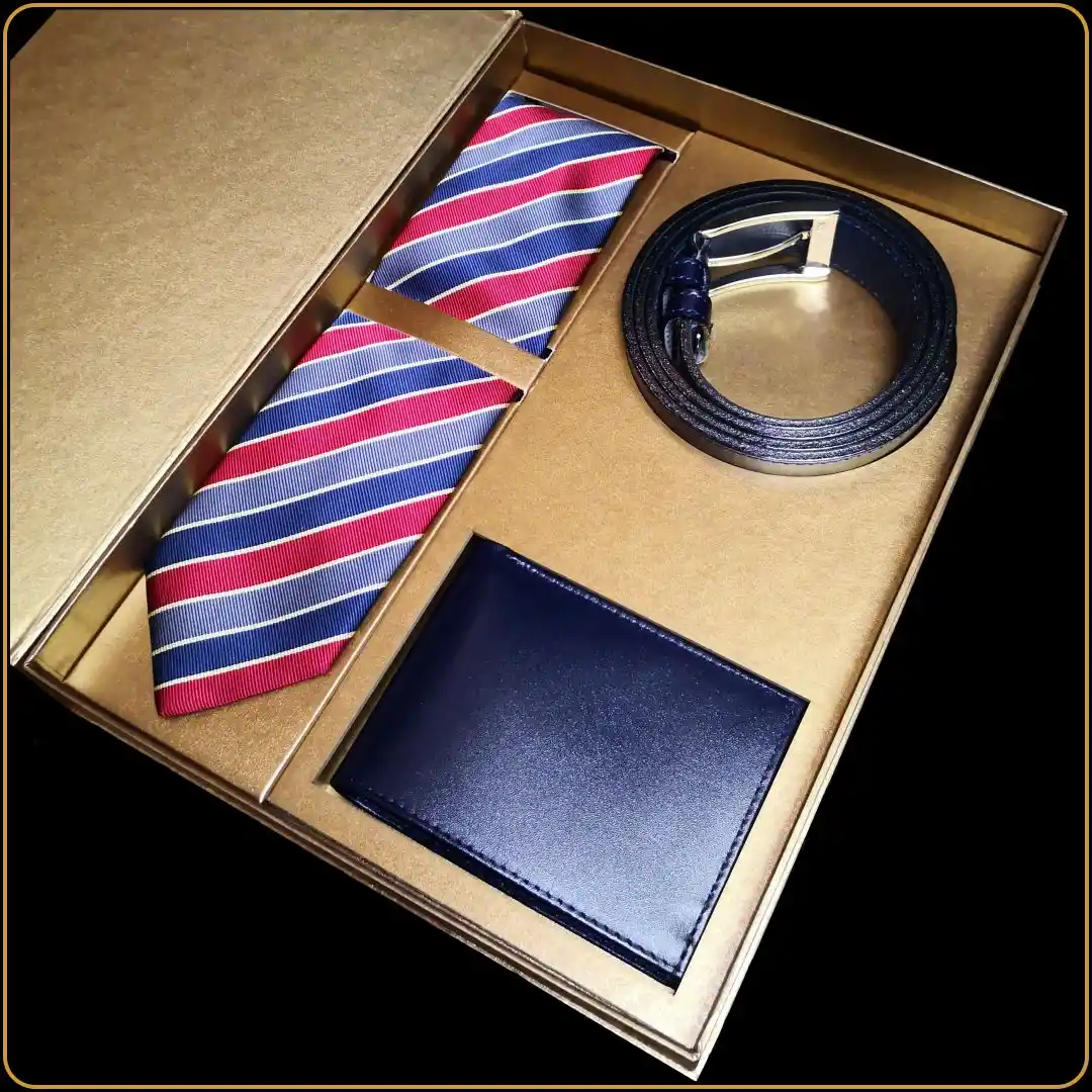 set kravata kaiš novčanik teget poklon za muškarca