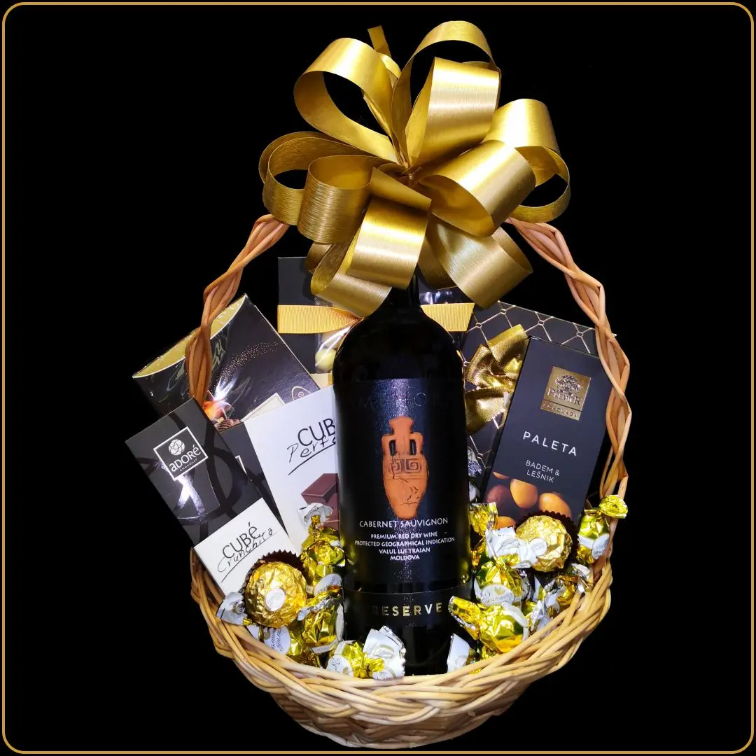 poklon korpa amfora poklon sa vinom za muškarca ili ženu, idealan za rođendan i posebne prilike