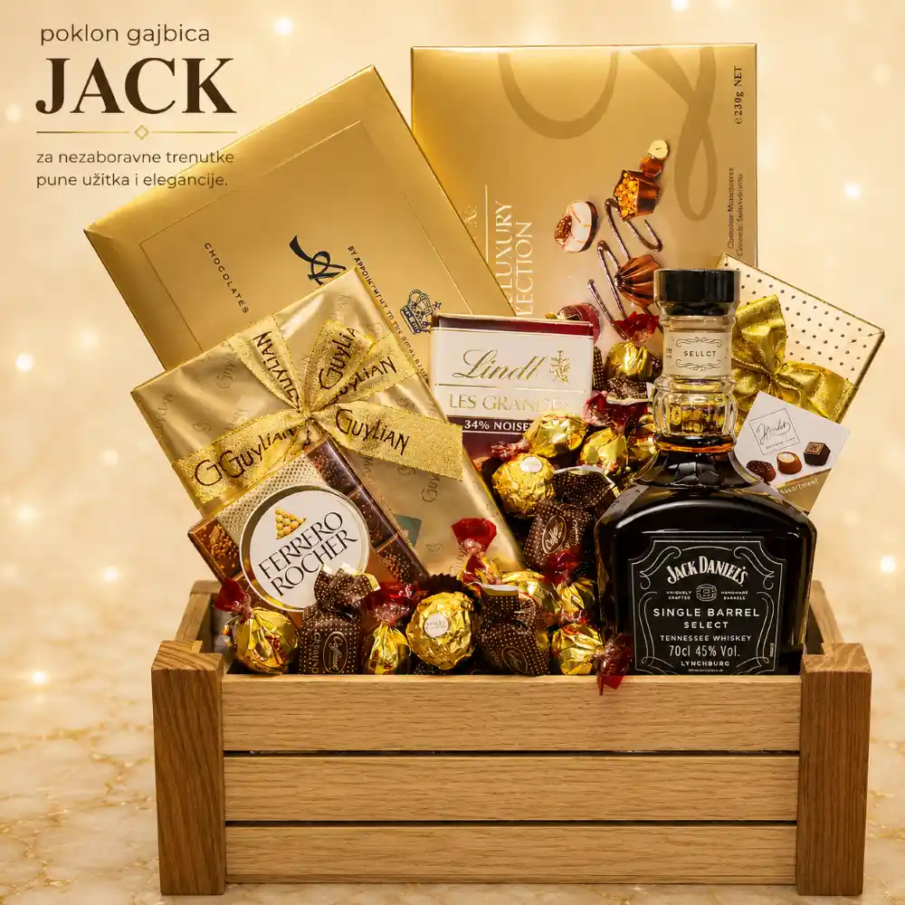 poklon gajbica jack sa viskijem i čokoladama