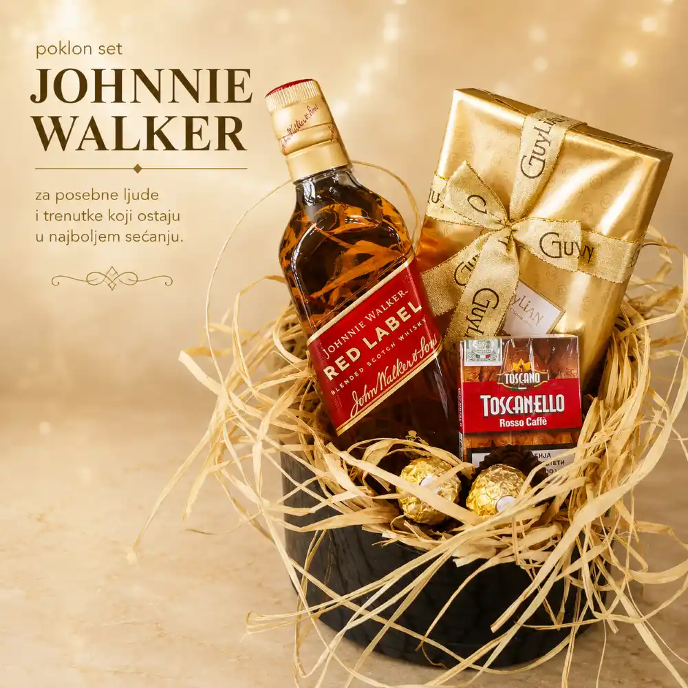 poklon set johnnie walker sa viskijem i slatkišima
