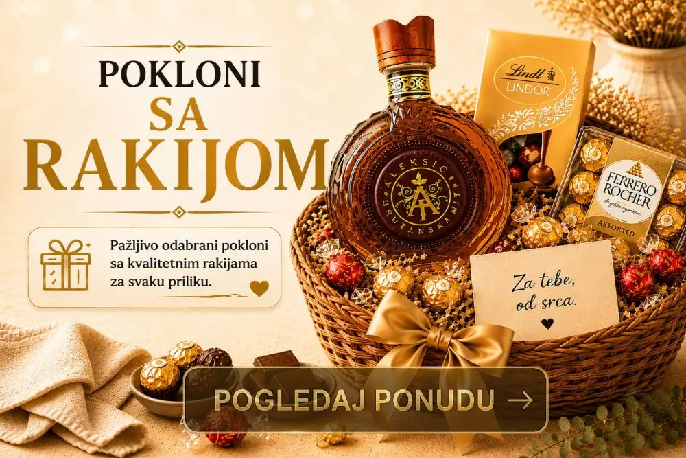 pokloni sa rakijom i poklon korpom
