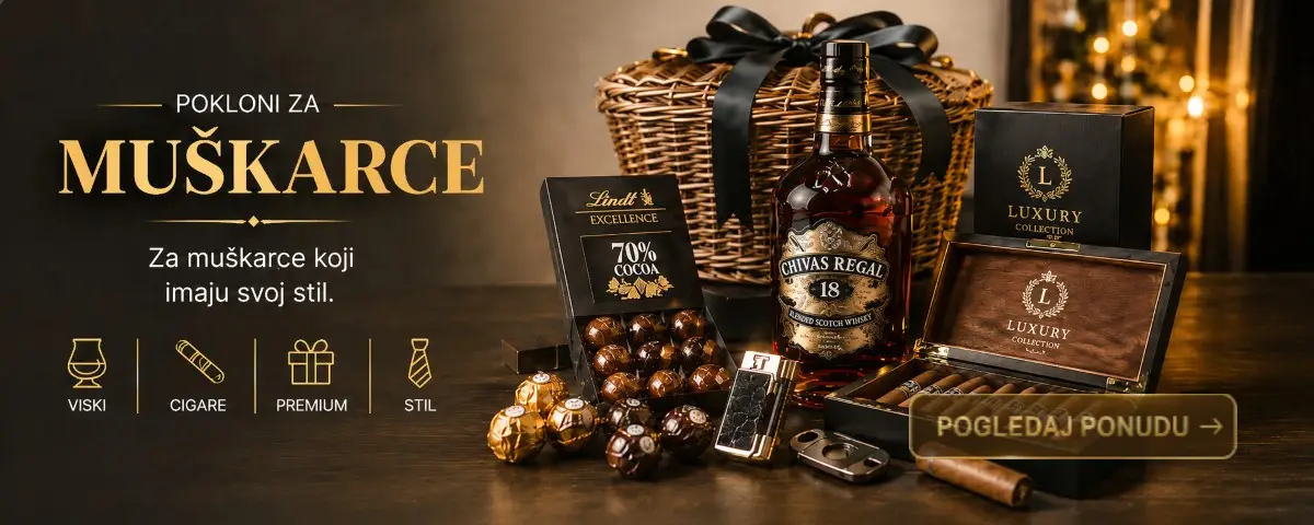 pokloni za muškarce sa viskijem i premium poklon korpom