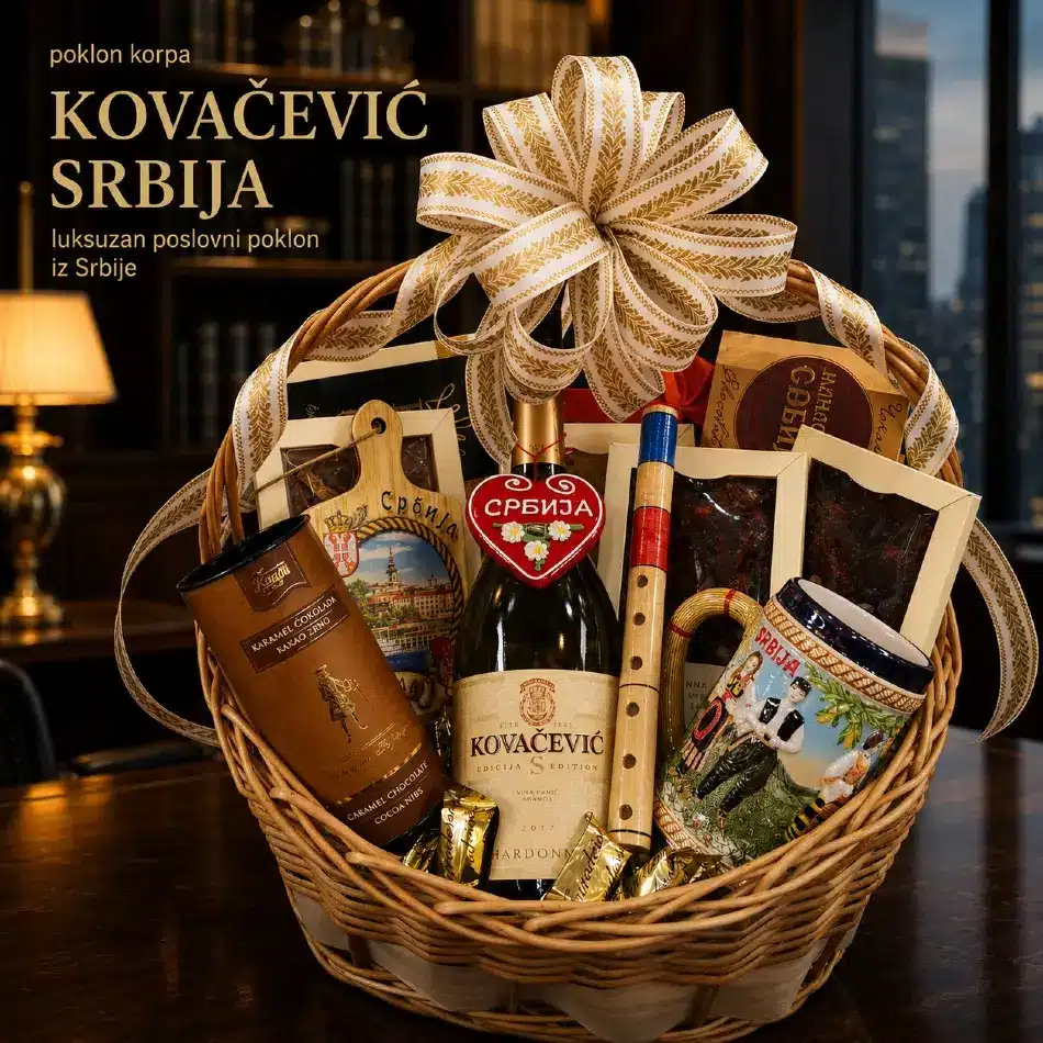 luksuzan poslovni poklon iz srbije korpa kovačević srbija