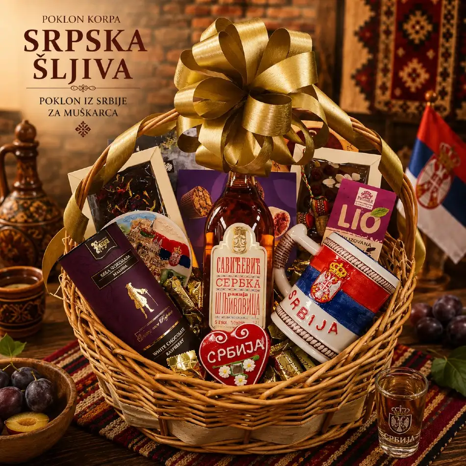 poklon iz srbije za muškarca korpa srpska šljiva