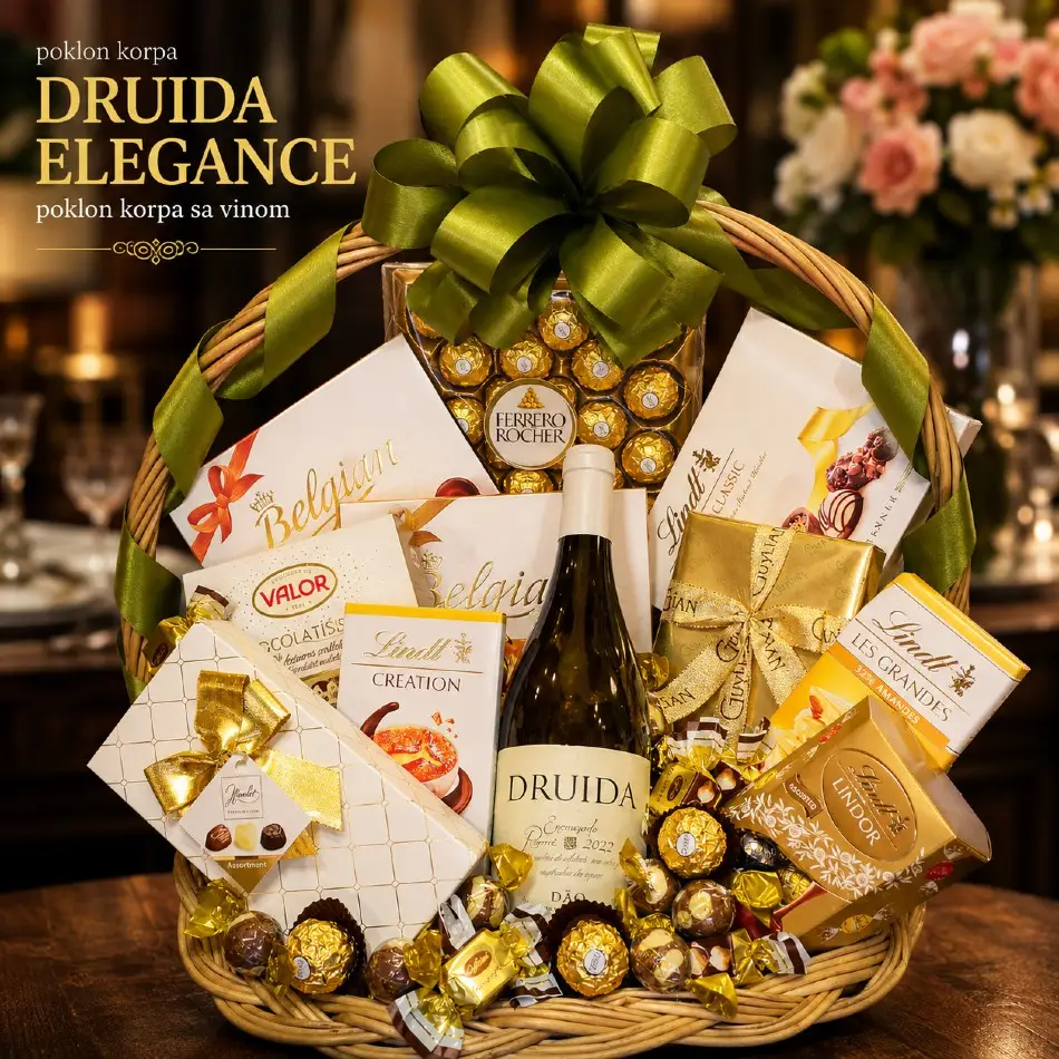 poklon korpa sa vinom druida elegance
