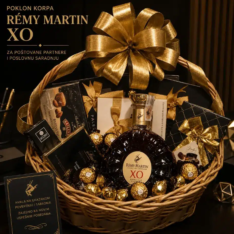 Poklon za poslovne partnere korpa Remy Martin XO