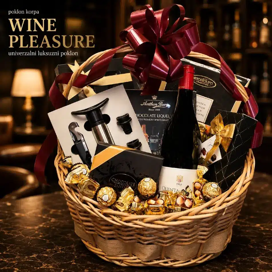 univerzalan luksuzni poklon sa vinom korpa wine pleasure