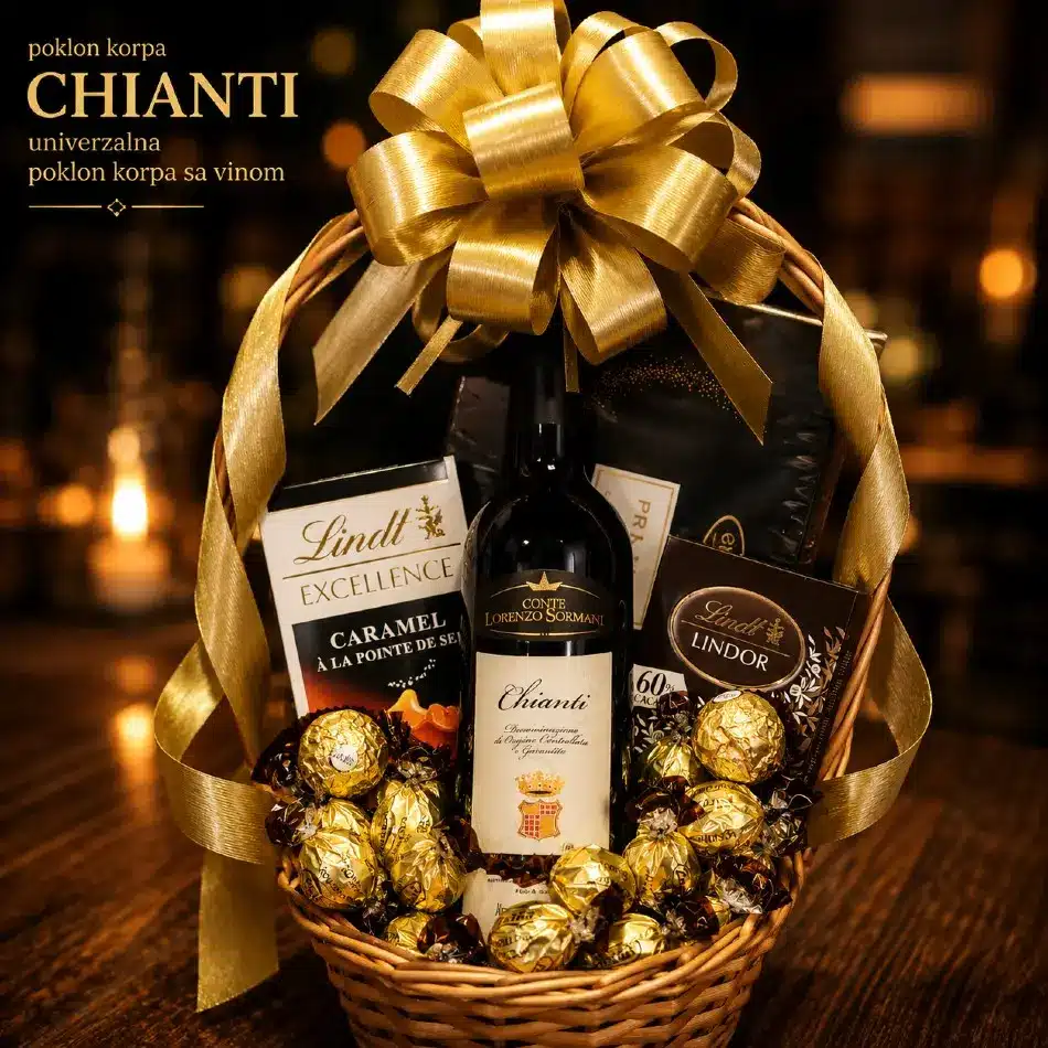univerzalna poklon korpa sa vinom chianti
