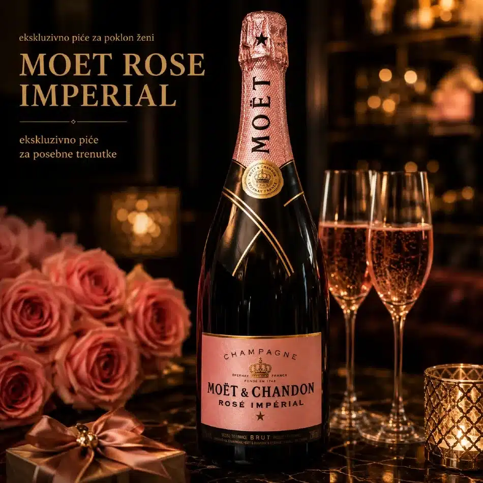 ekskluzivno piće za poklon ženi moet rose imperial