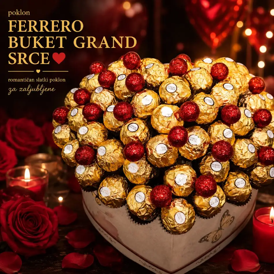 ferrero buket grand srce za zaljubljene