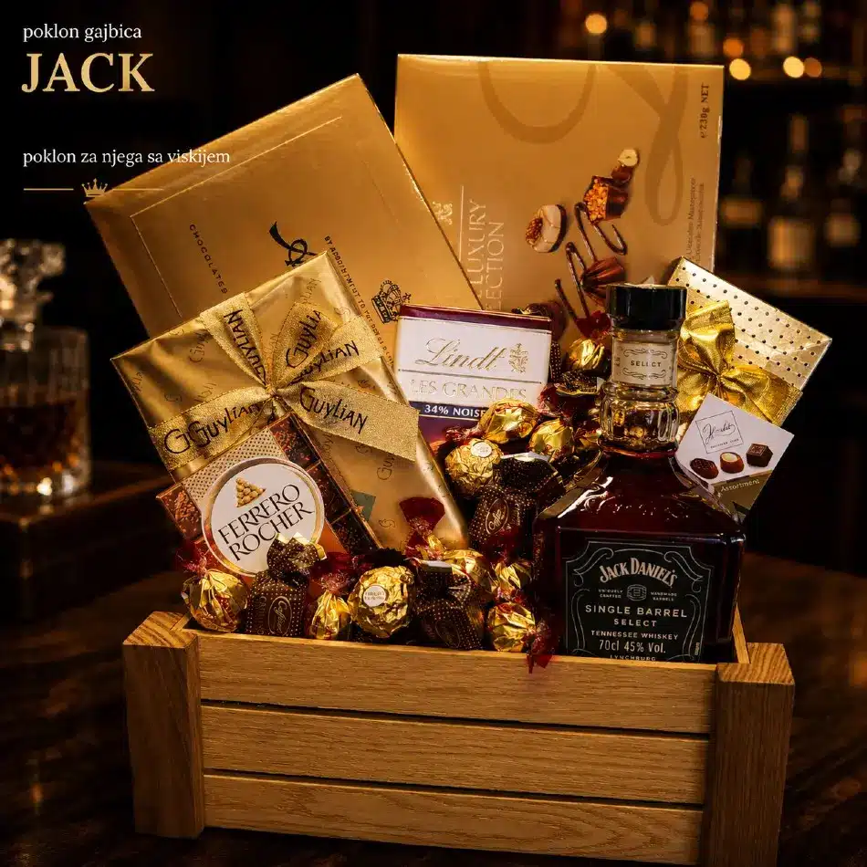 Poklon gajbica Jack kao romantičan poklon za njega sa viskijem Jack Daniel’s