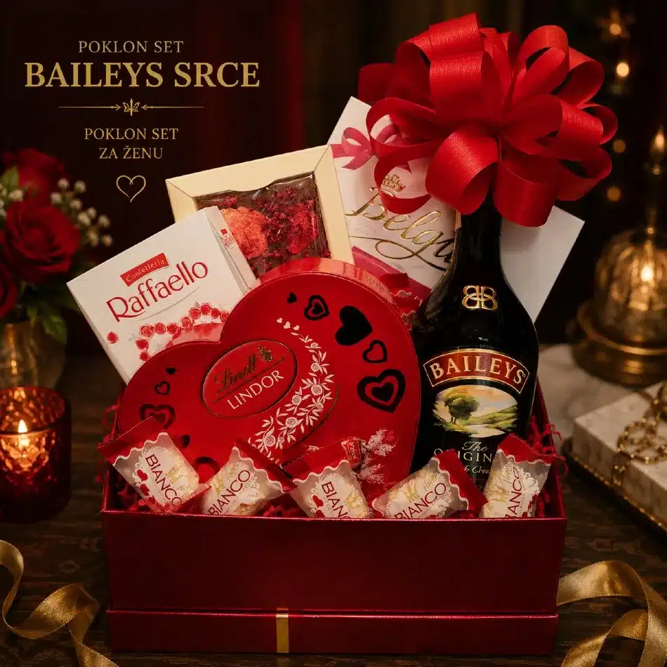 poklon set za ženu baileys srce