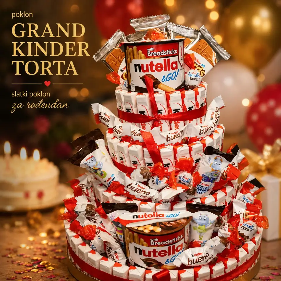 grand kinder torta kao slatki poklon za rođendan