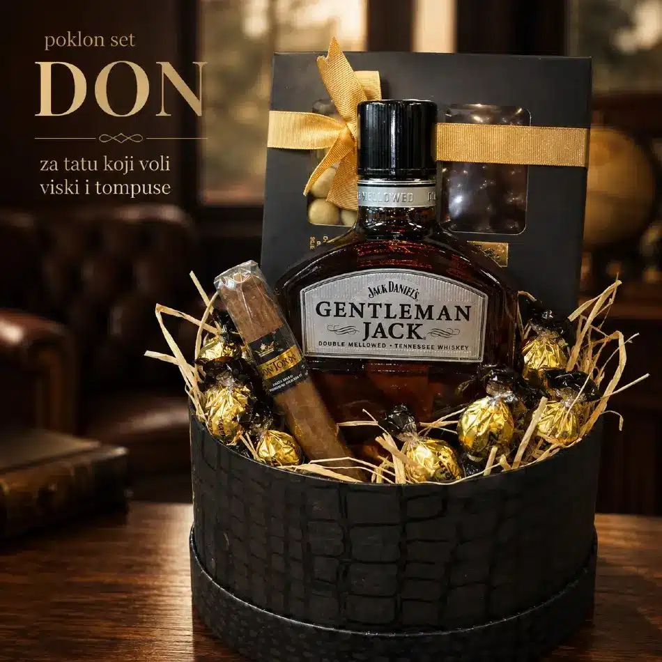 poklon za tatu koji voli viski i tompuse set Don sa Gentleman Jack viskijem