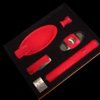 Myon set Claret 5 delova sa pepeljarom, sekačem, upaljačem i tubusom